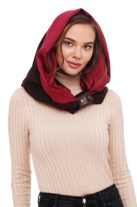 Кашеміровий бордовий шарф "Мілан", шарф снуд, шарф бактус, великий жіночий шарф
