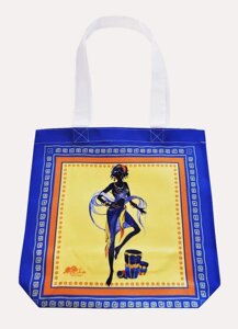Сумка шоппер річна жовто-синя еко сумка