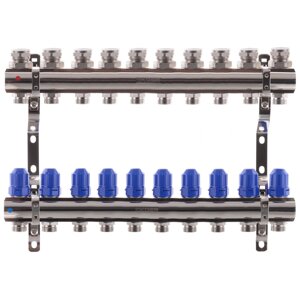 Колекторний блок з термостатичними клапанами KOER KR. 1100-10 1"x10 WAYS (KR2636)