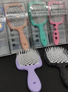 Массажная расческа для волос для укладки и расчесывания, 6 цветов в ассортименте Hollow Comb (фиолетовый цвет)
