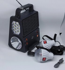 Автономна система освітлення на сонячному акумуляторі. Ліхтарик, радіо, Bluetooth, заряджання FP05WS