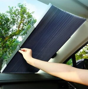 Сонцезахисні жалюзі на лобовому склі в машині 70x150 см, захисна завіса від сонця для машини