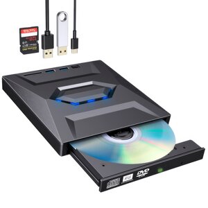 Зовнішній оптичний DVD-привід 5 в 1 з інтерфейсом USB3.0 та Type-C