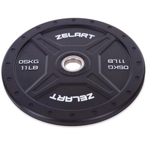 Бляхи (дискі) бамперні для кросфіту Zelart Bumper Plates TA-2258-5 51м 5кг чорний