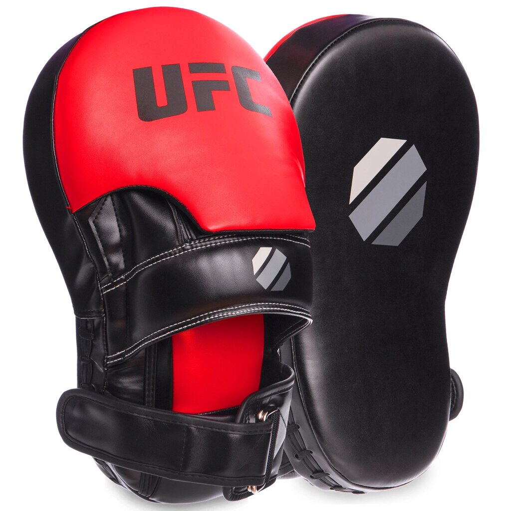 Лапа Вигнута подовжена PU (2шт) UFC UHK-69753 (кріплення на липучці, р-р 35х21х15см, чорний-червоний) від компанії Інтернет-магазин спортивних товарів "Sport Galaxy" - фото 1