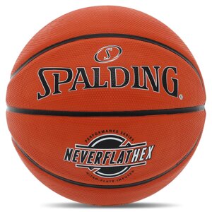 М'яч баскетбольний гумовий SPALDING NEVERFLAT HEX 84440Y No7 жовтогарячий