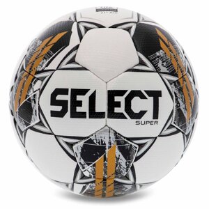 М'яч футбольний select SUPER FIFA quality PRO V23 no5 білий-сірий