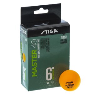 Набор мячей для настольного тенниса 6 штук STIGA SGA-1112230306 MASTER 1*ABS, d-40мм, цвета в ассортименте)