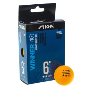 Набір м'ячів для настільного тенісу 6 штук STIGA SGA-1111-24 WINNER 2*ABS, d-40мм, кольори в асортименті)