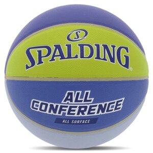 М'яч баскетбольний PU SPALDING ALL CONFERENCE 77394Y No7 синій-жовтий