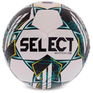 М'яч футбольний SELECT MATCH DB V23 No5 білий-зелений