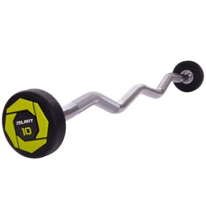 Штанги фіксована зігнута поліуретанова Zelart Urethane Barbell TA-2690-10 довжина-102cм 10кг в Києві от компании Интернет-магазин спортивных товаров "Sport Galaxy"