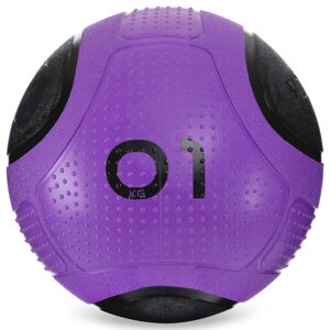 М'яч медичний медбол Zelart Medicine Ball FI-2620-1 1 кг фіолетовий-чорний