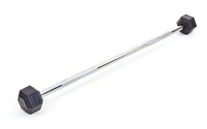 Штанга фіксована пряма обгумована Rubber Hexagon Barbell 10кг Record TA-6230-10 (гриф l-95см)