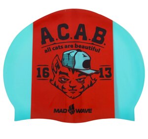 Шапочка для плавання MadWave A.C.A. B. M055823000W бірюзовий-жовтогарячий