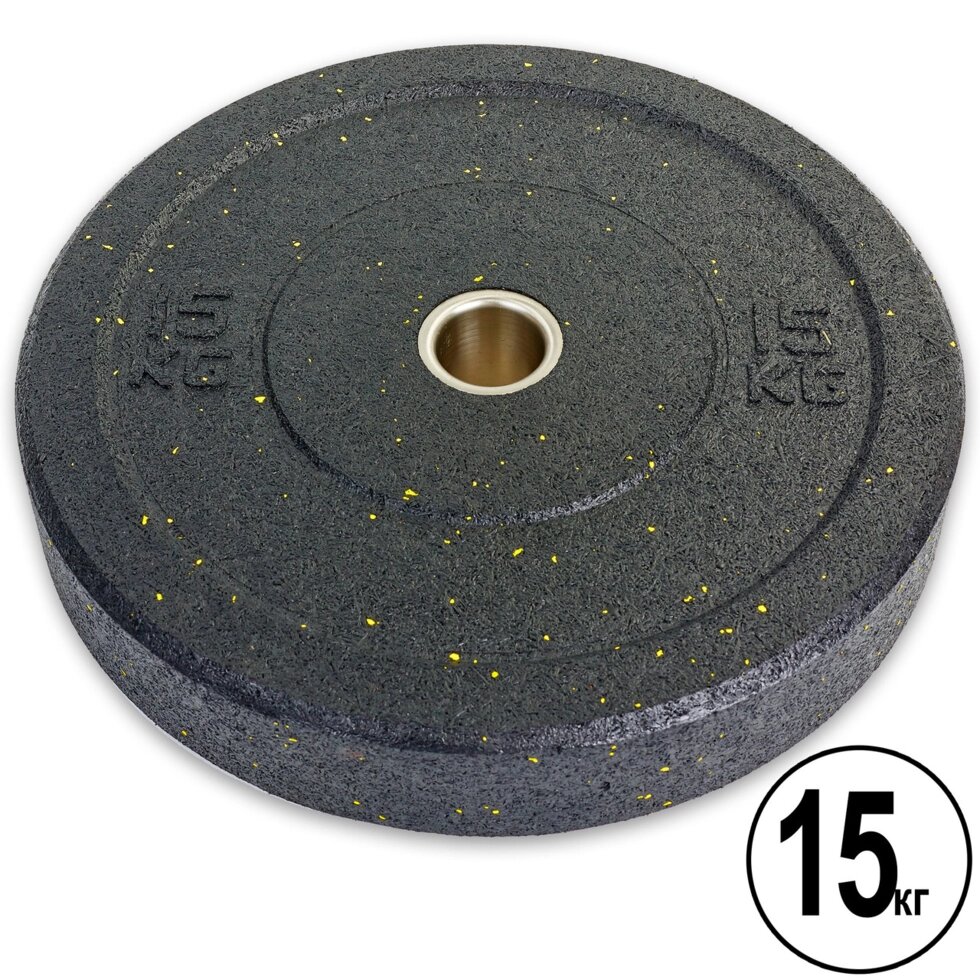 Бамперні диски для кроссфита Bumper Plates з структурної гуми d-51мм Record RAGGY ТА-5126-15 15кг від компанії Спортивний інтернет - магазин "One Sport" - фото 1