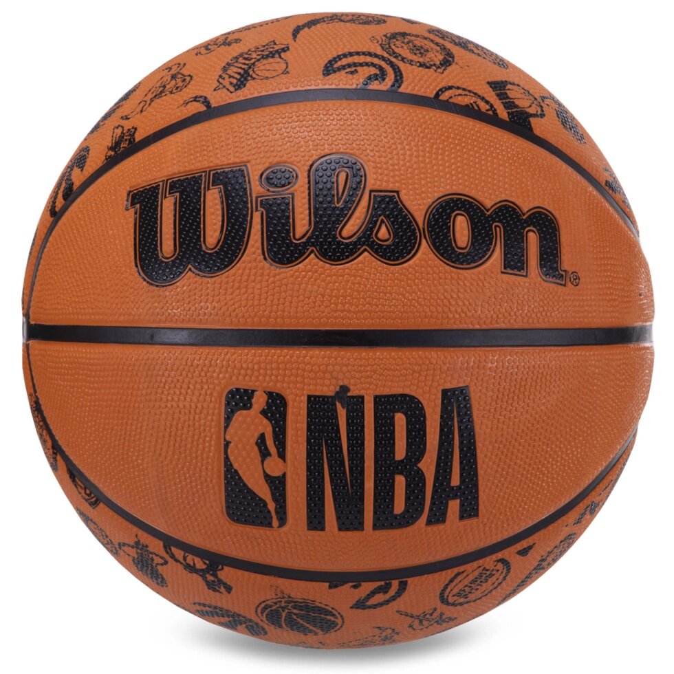 Баскетбольний гумовий м'яч WLS BA-7149 №7 коричневий від компанії Спортивний інтернет - магазин "One Sport" - фото 1