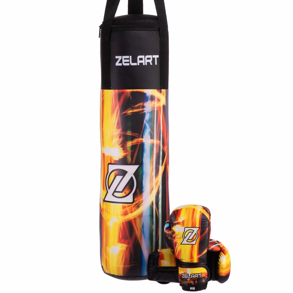 Боксерський набір Zelart VL-3350 чорний-жовтий від компанії Спортивний інтернет - магазин "One Sport" - фото 1