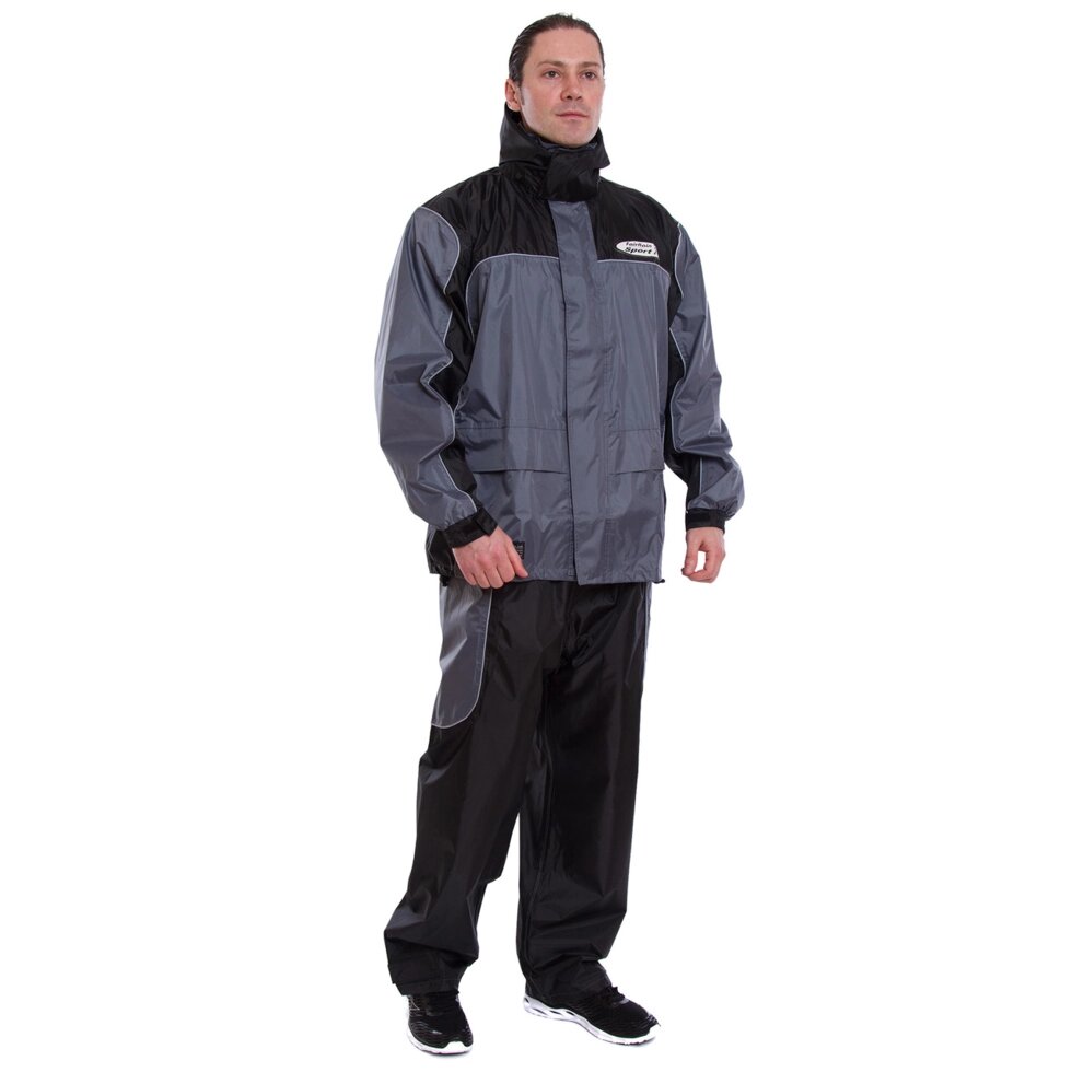 Дощовик-костюм Zelart FAIR RAIN SPORT MS-1656 розмір L-XL сірий від компанії Спортивний інтернет - магазин "One Sport" - фото 1