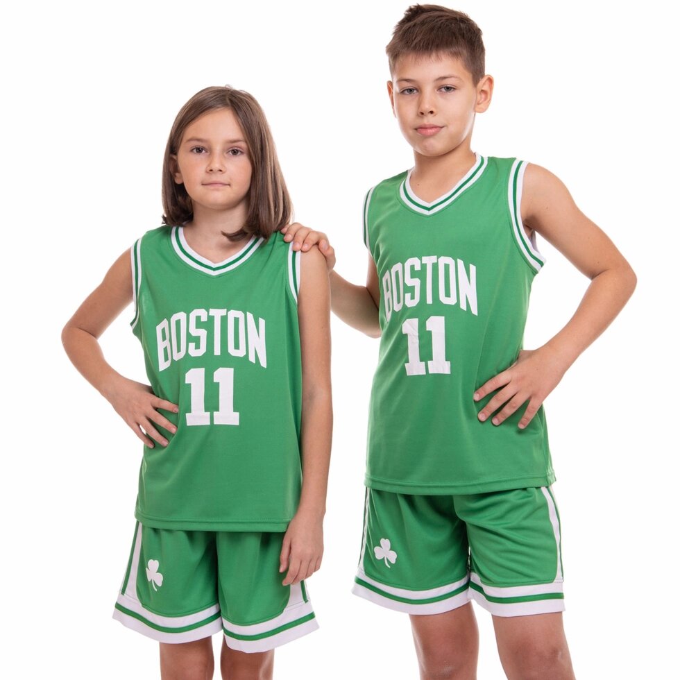 Форма баскетбольна підліткова NB-Sport NBA BOSTON 11 6354 M-2XL зелений-білий від компанії Спортивний інтернет - магазин "One Sport" - фото 1
