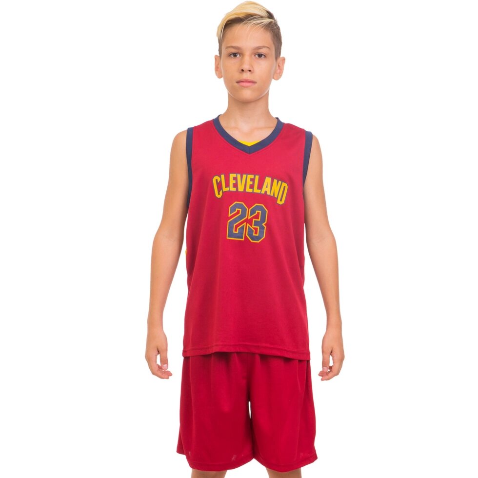Форма баскетбольна підліткова NB-Sport NBA CLEVELAND 23 4310 M-2XL бордовий-синій від компанії Спортивний інтернет - магазин "One Sport" - фото 1
