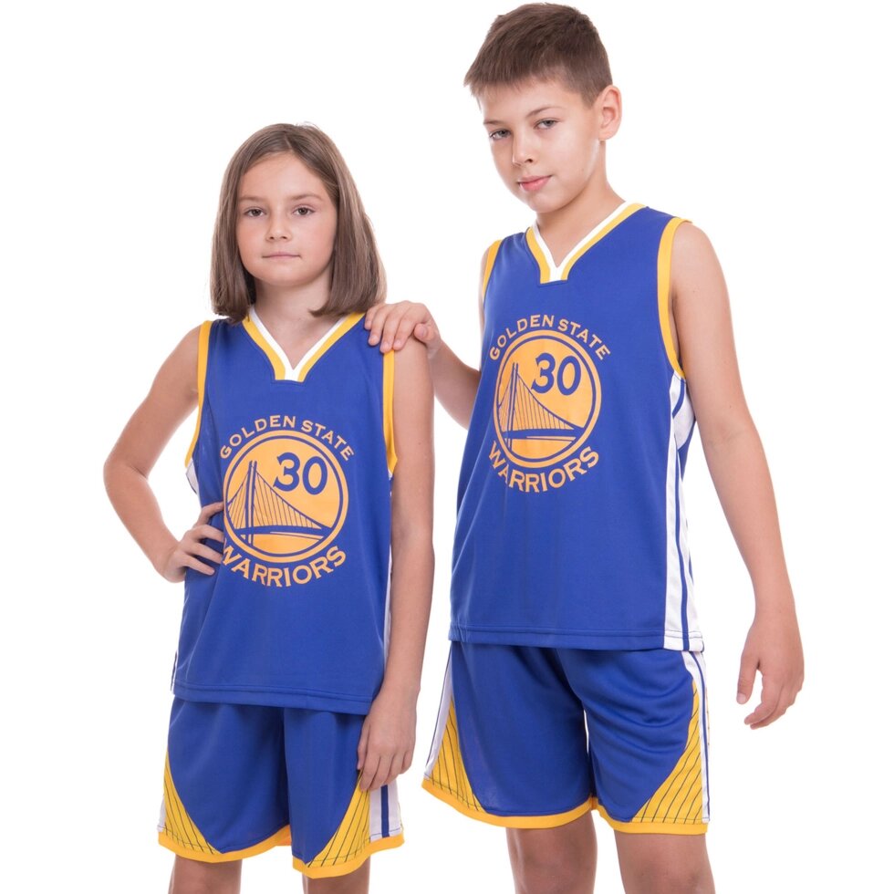 Форма баскетбольна підліткова NB-Sport NBA GOLDEN STATE WARRIORS 7354 M-2XL синій-жовтий від компанії Спортивний інтернет - магазин "One Sport" - фото 1