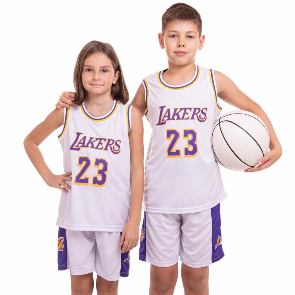 Форма баскетбольна підліткова NB-Sport NBA LAKERS 23 BA-0563 M-2XL кольори в асортименті від компанії Спортивний інтернет - магазин "One Sport" - фото 1