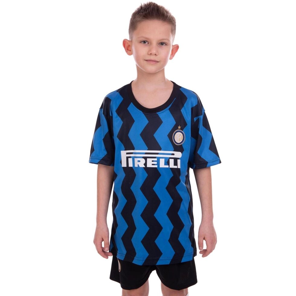 Форма футбольна дитяча INTER MILAN домашня 2021 Zelart CO-2458 8-14 років синій-чорний від компанії Спортивний інтернет - магазин "One Sport" - фото 1