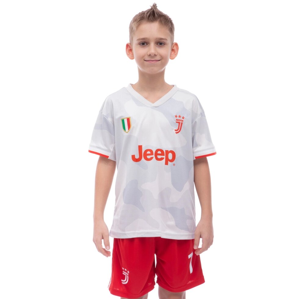 Форма футбольна дитяча JUVENTUS RONALDO 7 гостьова 2020 Zelart CO-1035 6-14 років білий-червоний від компанії Спортивний інтернет - магазин "One Sport" - фото 1