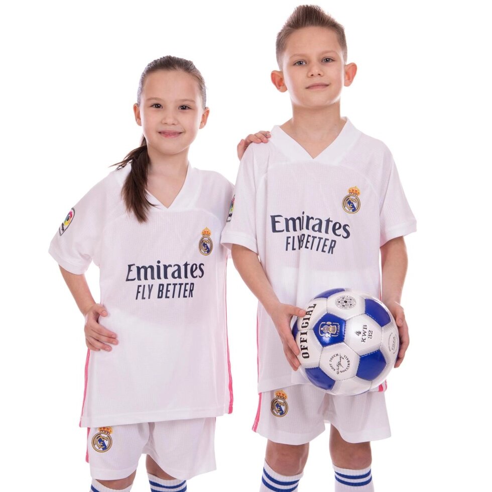 Форма футбольна дитяча REAL MADRID домашня 2021 Zelart CO-2472 8-14 років білий від компанії Спортивний інтернет - магазин "One Sport" - фото 1