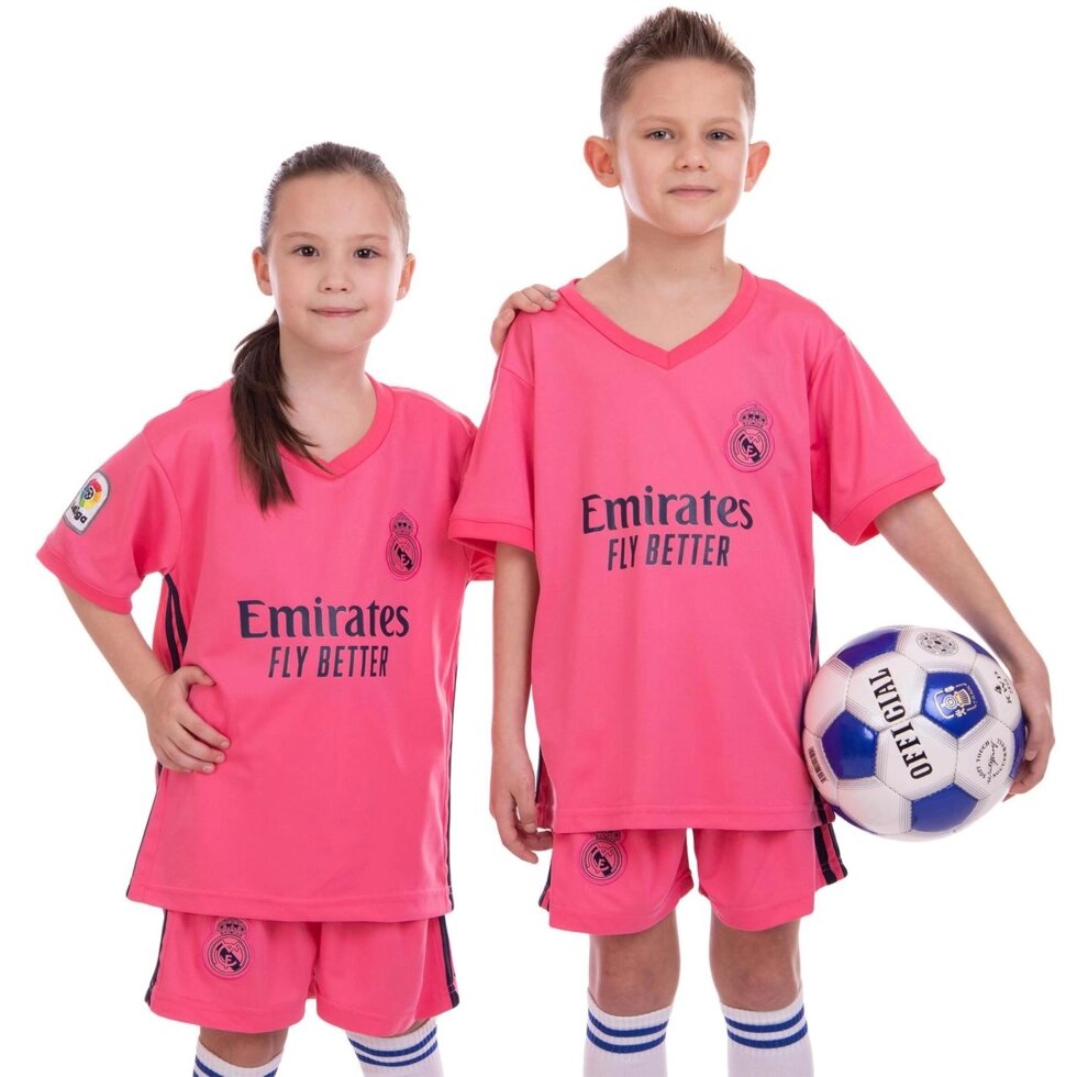 Форма футбольна дитяча REAL MADRID гостьова 2021 Zelart CO-2479 8-14 років рожевий від компанії Спортивний інтернет - магазин "One Sport" - фото 1