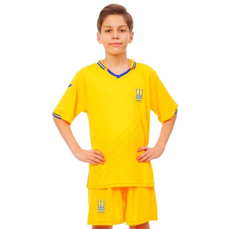 Форма футбольна дитяча Zelart УКРАЇНА 2019 CO-8173 XS-XL жовтий від компанії Спортивний інтернет - магазин "One Sport" - фото 1