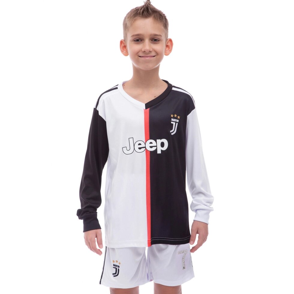 Форма футбольна з довгим рукавом дитяча Zelart JUVENTUS RONALDO 7 2020 CO-1678-W ріст 110-165с білий-чорний від компанії Спортивний інтернет - магазин "One Sport" - фото 1