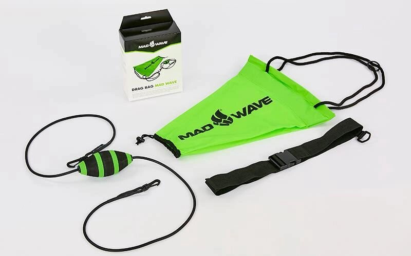 Гальмівний парашут для плавання з функцією автоматичного розкриття MadWave DRAG BAG M077605 (PL, латекс, EVA, від компанії Спортивний інтернет - магазин "One Sport" - фото 1