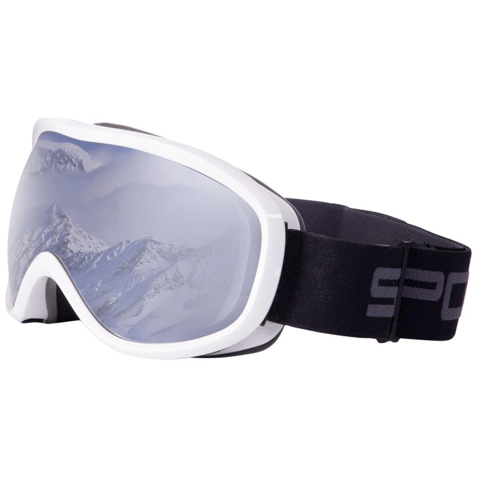 Гірськолижні окуляри SPOSUNE HX-043-WS оправа-біла колір лінз дзеркальний срібний від компанії Спортивний інтернет - магазин "One Sport" - фото 1