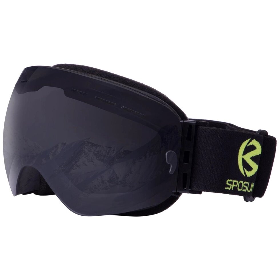 Гірськолижні окуляри SPOSUNE HX003-1 чорна оправа, колір лінз-сірий від компанії Спортивний інтернет - магазин "One Sport" - фото 1