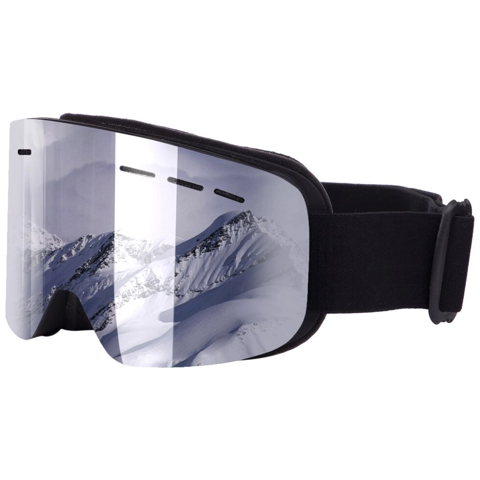 Гірськолижні окуляри SPOSUNE HX028 оправа-чорна колір лінз дзеркальний срібний від компанії Спортивний інтернет - магазин "One Sport" - фото 1