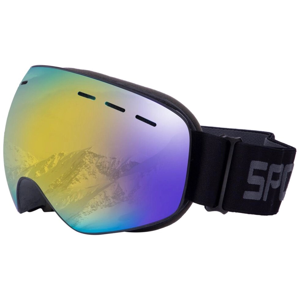 Гірськолижні окуляри SPOSUNE HX037 оправа-чорна колір лінз золотий дзеркальний від компанії Спортивний інтернет - магазин "One Sport" - фото 1
