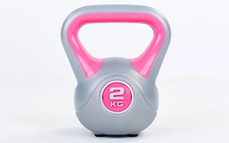 Гиря пластикова TA-5734 - 2 2кг (наповнення цемент, рожевий) від компанії Спортивний інтернет - магазин "One Sport" - фото 1