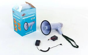 Гучномовець HW-20B (пластик,d-19,5 см, l-32,3 см,30W,з мікрофон, аккум, на бат. (6C), запис 10сек.)
