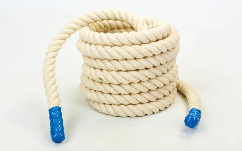 Канат для кроссфита COMBAT BATTLE ROPE UR R-6227-12 (бавовна, l-12м, d-4см, білий) від компанії Спортивний інтернет - магазин "One Sport" - фото 1