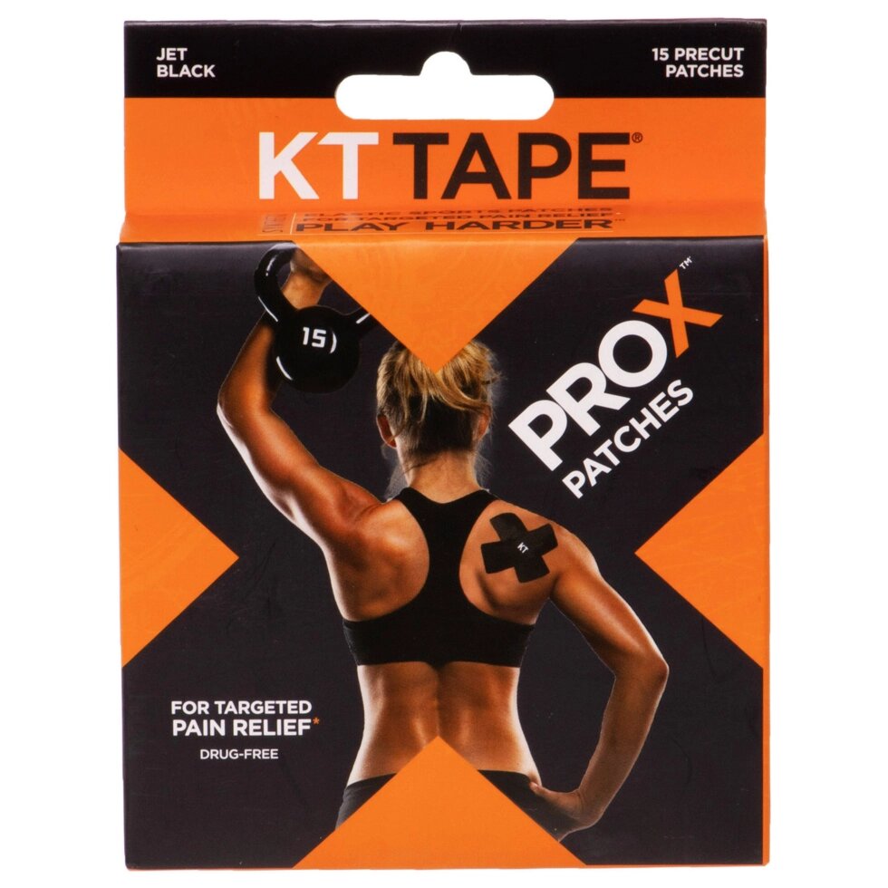 Кинезио тейп (Kinesio tape) KTTP PRO X STRIP 15шт чорний від компанії Спортивний інтернет - магазин "One Sport" - фото 1