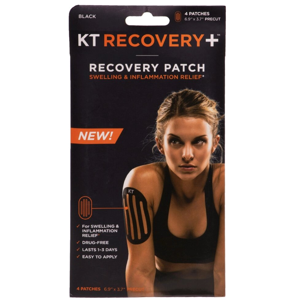 Кинезио тейп (Kinesio tape) KTTP RECOVERY 4шт чорний від компанії Спортивний інтернет - магазин "One Sport" - фото 1