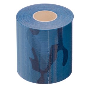 Кинезио тейп в рулоні 7,5 см х 5м (Kinesio tape) еластичний пластир BC-0842-7_5 (распятновка синій, білий,