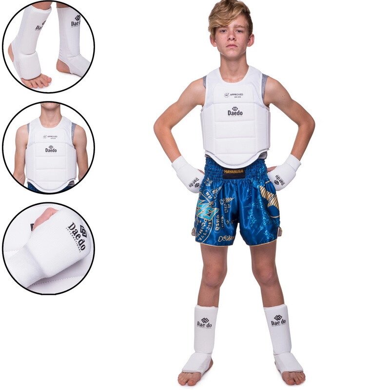 Комплект для карате защита корпуса голени и стопы перчатки DADO BO-5384-0007D-0009D XXS-XL белый ##от компании## Спортивный интернет - магазин "One Sport" - ##фото## 1