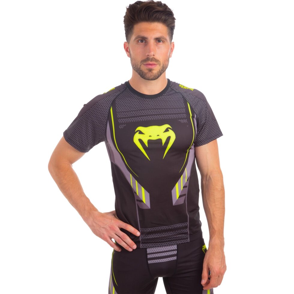 Комплект компресійний чоловічий (футболка і шорти) VNM TECHNICAL 2.0 CO-8140-CO-8234 M-2XL чорний-салатовий від компанії Спортивний інтернет - магазин "One Sport" - фото 1