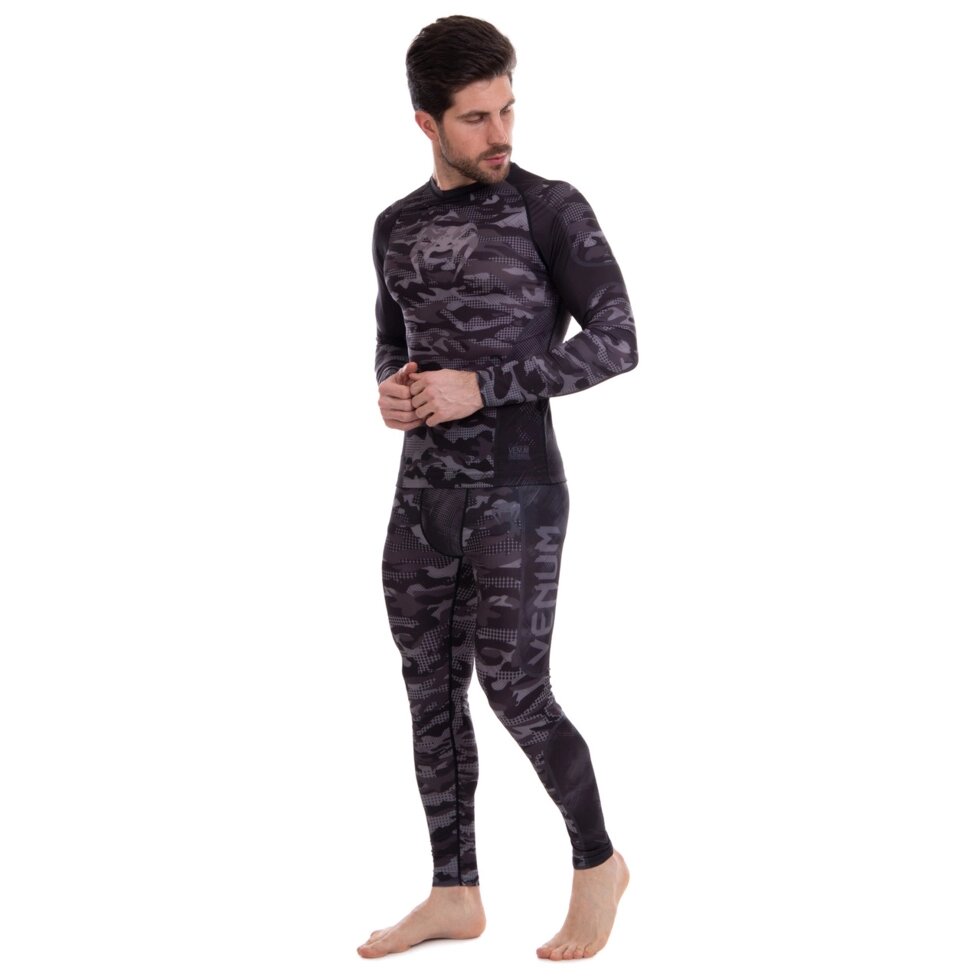 Комплект компресійний чоловічий лонгслив і штани VNM 9515-9615 M-2XL чорний від компанії Спортивний інтернет - магазин "One Sport" - фото 1