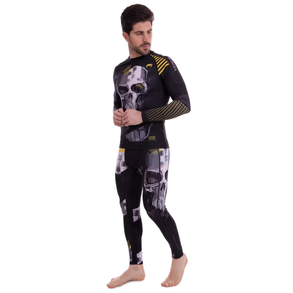 Комплект компресійний чоловічий лонгслив і штани VNM CO-9518-9618 M-2XL чорний від компанії Спортивний інтернет - магазин "One Sport" - фото 1