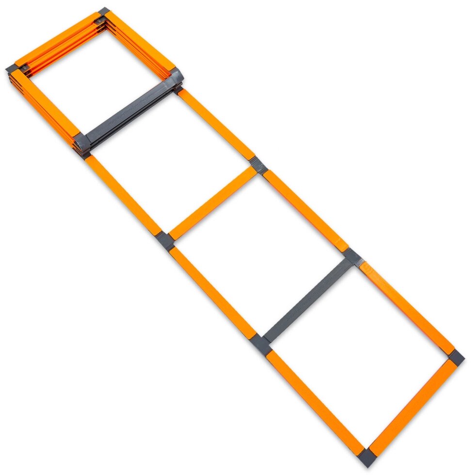 Координаційна сходи доріжка з бар'єрами 10 перекладин FB-0502 (пластик, р-р 5,5х51см, оранжевий) від компанії Спортивний інтернет - магазин "One Sport" - фото 1