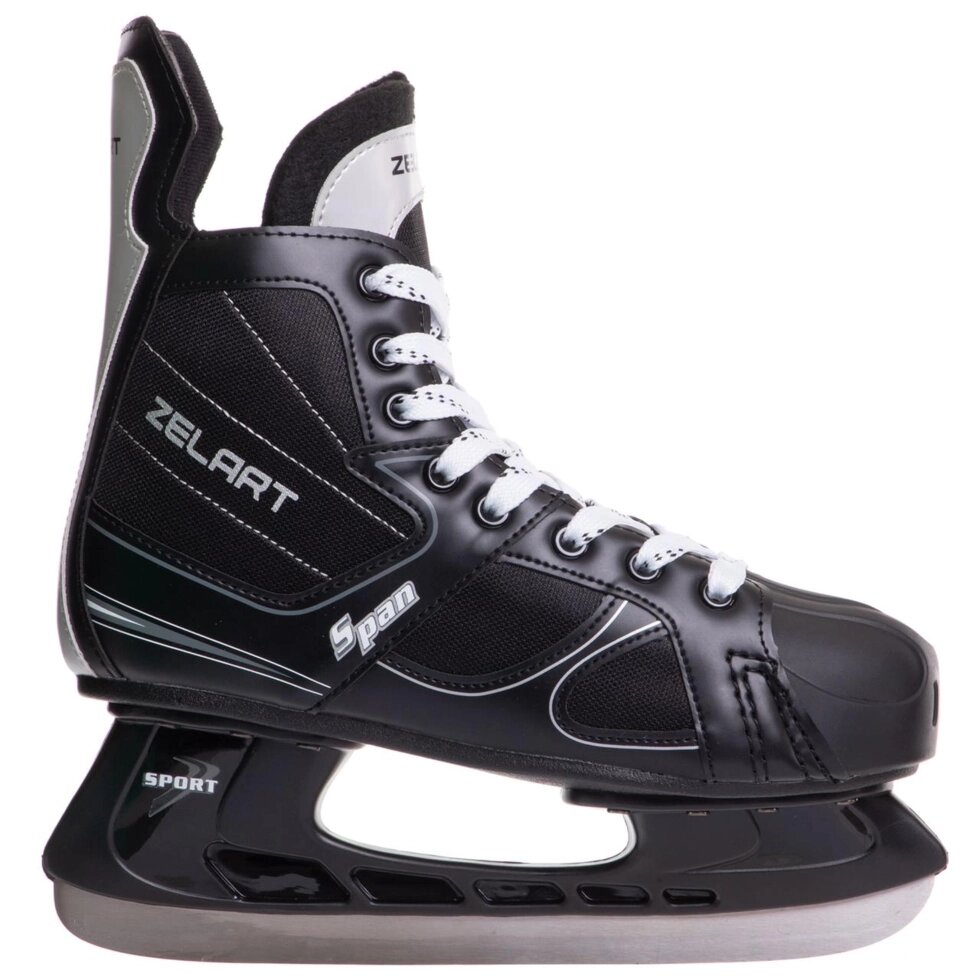 Ковзани хокейні Zelart Z-0887 розмір 37-46 чорний-білий від компанії Спортивний інтернет - магазин "One Sport" - фото 1